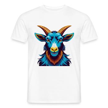 Chèvre coloré Kawaii Dessin animé Personnage Clipart - T-shirt homme - blanc - Devant - AI Model Male 178 dark (178cm)