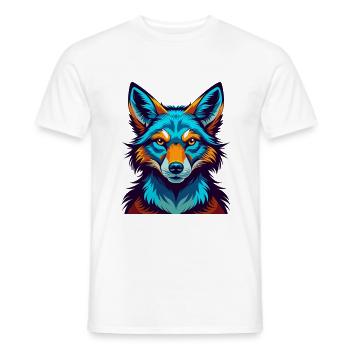 Coyote Colorful Kawaii Cartoon Character Clipart - Men's T-Shirt - white - Front - AI Model Male 178 dark (178cm)