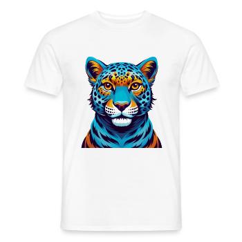 Leopard Colorful Kawaii Cartoon Character Clipart - Men's T-Shirt - white - Front - AI Model Male 178 dark (178cm)