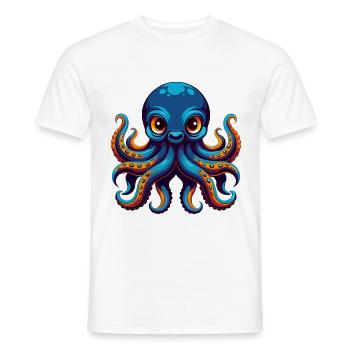 Oktopus Bunte Kawaii Cartoon Figur Clipart - Männer T-Shirt - Weiß - Vorne - AI Model Male 178 dark (178cm)