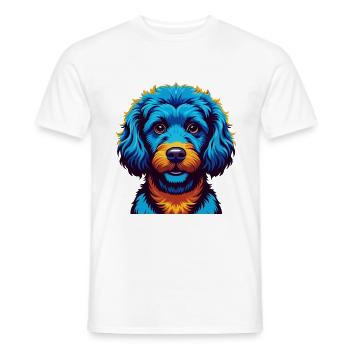 Pudel Hund Bunt Kawaii Cartoon Figur Haustier - Männer T-Shirt - Weiß - Vorne - AI Model Male 178 dark (178cm)