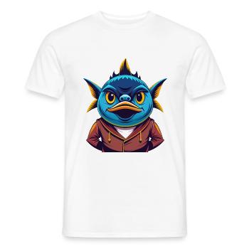 Tuna Colorful Kawaii Cartoon Character Clipart - Men's T-Shirt - white - Front - AI Model Male 178 dark (178cm)