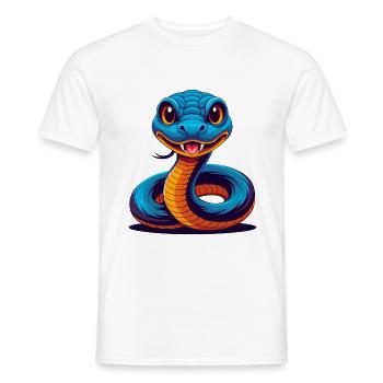 serpent coloré kawaii dessin animé personnage clipart - T-shirt homme - blanc - Devant - AI Model Male 178 dark (178cm)