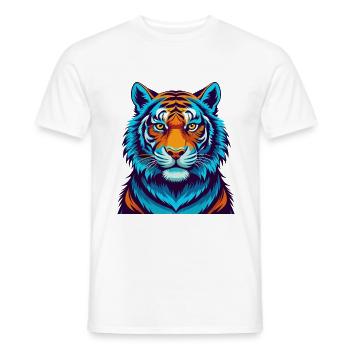 tigre coloré kawaii dessin animé personnage clipart - T-shirt homme - blanc - Devant - AI Model Male 178 dark (178cm)