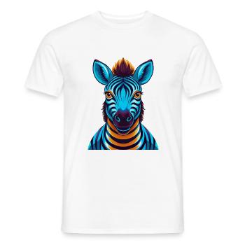 Zebra Colorful Kawaii Cartoon Character Clipart - Men's T-Shirt - white - Front - AI Model Male 178 dark (178cm)