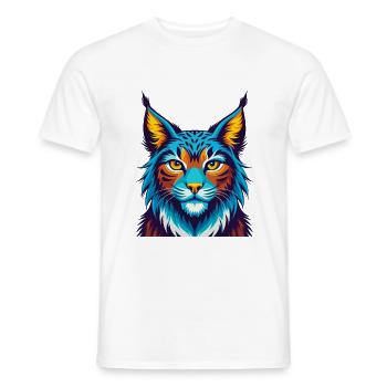 Lynx Colorful Kawaii Cartoon Character Clipart - Men's T-Shirt - white - Front - AI Model Male 178 dark (178cm)