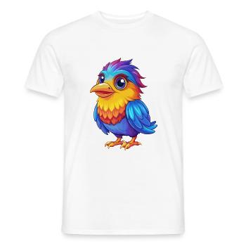 Bird Colorful Kawaii Cartoon Character Clipart - Men's T-Shirt - white - Front - AI Model Male 178 dark (178cm)
