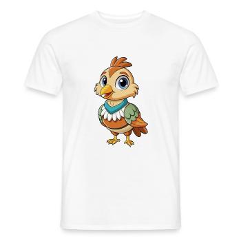 perdrix mignon personnage de dessin animé Kawaii Clipart - T-shirt homme - blanc - Devant - AI Model Male 178 dark (178cm)