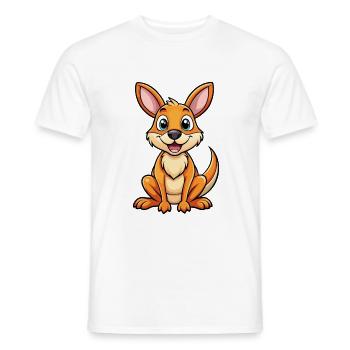 Kangourou Mignon Personnage De Dessin Animé Kawaii Clipart - T-shirt homme - blanc - Devant - AI Model Male 178 dark (178cm)