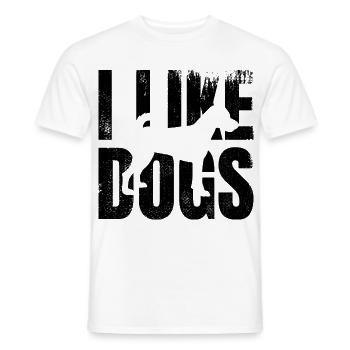 I like dogs - Men's T-Shirt - white - Front - AI Model Male 178 dark (178cm)