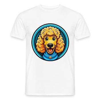 Pudel Hund Bunt Kawaii Cartoon Figur Haustier - Männer T-Shirt - Weiß - Vorne - AI Model Male 178 dark (178cm)