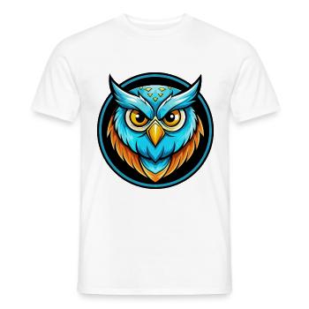 Owl Colorful Kawaii Cartoon Character Clipart Pet - Men's T-Shirt - white - Front - AI Model Male 178 dark (178cm)