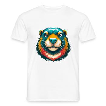 Murmeltier Niedliches Kawaii Cartoon Clipart Tier Gesicht - Männer T-Shirt - Weiß - Vorne - AI Model Male 178 dark (178cm)