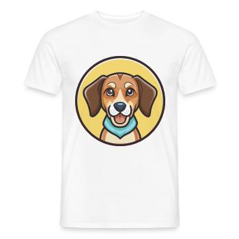 Kanarischer Warren Hound Hunderasse Cartoon Kawaii Haustier - Männer T-Shirt - Weiß - Vorne - AI Model Male 178 dark (178cm)