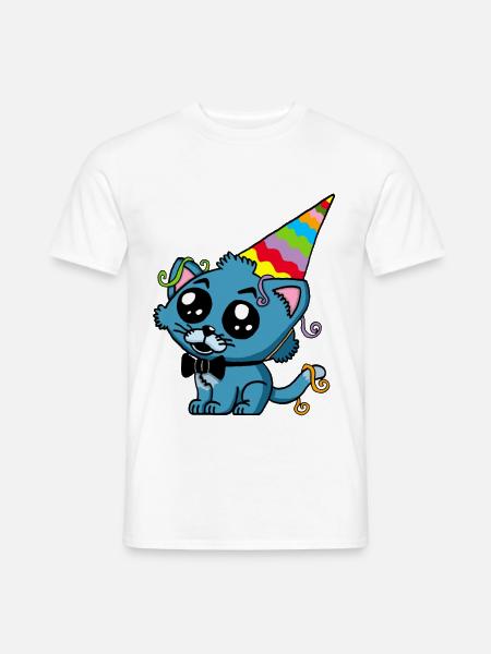 Kätzchen auf der Party - Männer T-Shirt - Weiß
