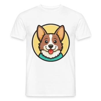 Gonczy Polski Dog Breed Cartoon Kawaii Clipart Pet - Men's T-Shirt - white - Front - AI Model Male 178 dark (178cm)