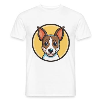 Miniature Fox Terrier Chien Race Dessin animé Kawaii Pet - T-shirt homme - blanc - Devant - AI Model Male 178 dark (178cm)