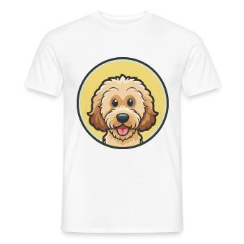 Labradoodle Dog Breed Funny Cartoon Kawaii Clipart - Men's T-Shirt - white - Front - AI Model Male 178 dark (178cm)