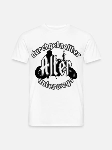 durchgeknallter Alter unterwegs - Männer T-Shirt - Weiß