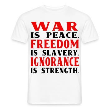 La guerre est la paix - T-shirt homme - blanc - Devant - AI Model Male 178 dark (178cm)