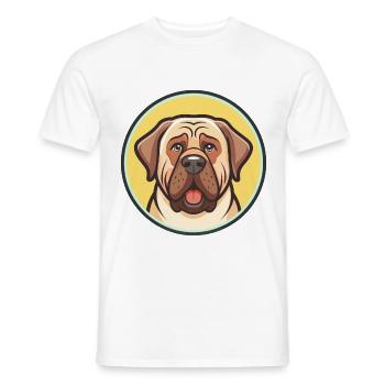Spanish Mastiff Dog Breed Cartoon Kawaii Clipart - Men's T-Shirt - white - Front - AI Model Male 178 dark (178cm)