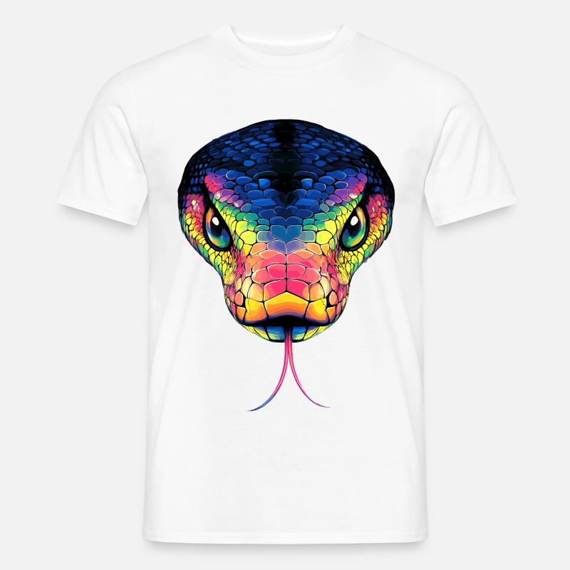 Schlange Python Kobra Mamba Klapperschlange Snake - Männer T-Shirt - Weiß