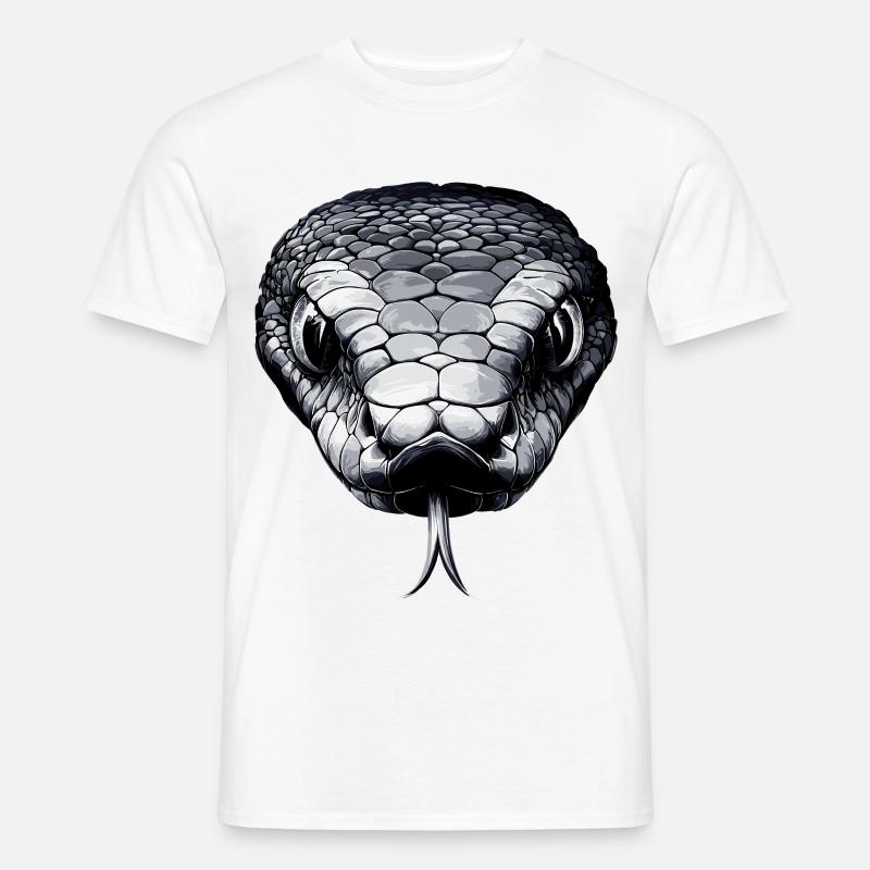 Schlange Python Kobra Mamba Klapperschlange Snake - Männer T-Shirt - Weiß