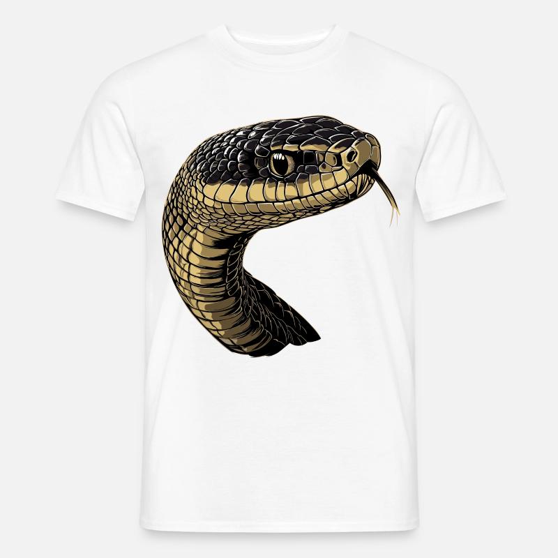 Schlange Python Kobra Mamba Klapperschlange Snake - Männer T-Shirt - Weiß