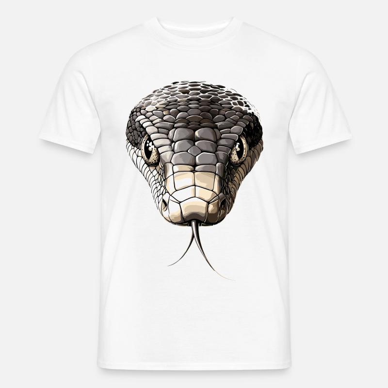 Schlange Python Kobra Mamba Klapperschlange Snake - Männer T-Shirt - Weiß