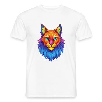 Norwegian Forest Cat Breed Cartoon Kawaii Animal P - Men's T-Shirt - white - Front - AI Model Male 178 dark (178cm)