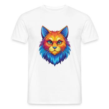Chat Ragamuffin Race Dessin animé Kawaii Animal de compagnie - T-shirt homme - blanc - Devant - AI Model Male 178 dark (178cm)