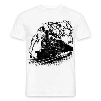 Railway Graphic - Men's T-Shirt - white - Front - AI Model Male 178 dark (178cm)