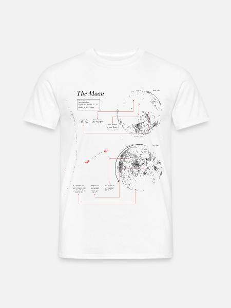 Nerd Astronomie Mond | Mondkarte Raumfahrt - Männer T-Shirt - Weiß