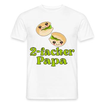 2. Kind - Zweifacher Papa Vater - Männer T-Shirt - Weiß - Vorne - AI Model Male 178 dark (178cm)