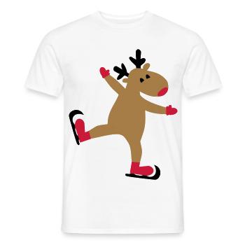 Lustiger Elch zu Weihnachten - Männer T-Shirt - Weiß - Vorne - AI Model Male 178 dark (178cm)
