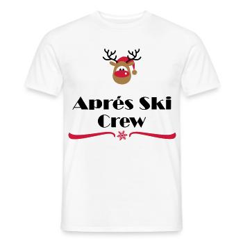 Après-ski - T-shirt homme - blanc - Devant - AI Model Male 178 dark (178cm)
