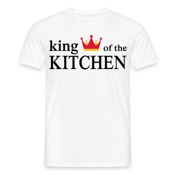 Tablier de cuisine drôle pour hommes - T-shirt homme - blanc - Devant - AI Model Male 178 dark (178cm)