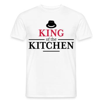 Tablier de cuisine pour homme - T-shirt homme - blanc - Devant - AI Model Male 178 dark (178cm)