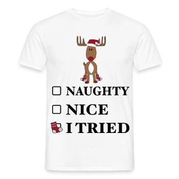 dictons amusants Noël - T-shirt homme - blanc - Devant - AI Model Male 178 dark (178cm)