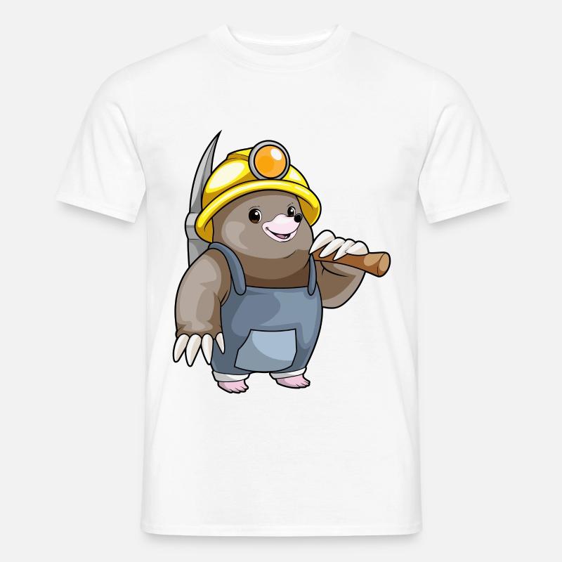 Mole Miner Pickaxe Mining - Men's T-Shirt - white