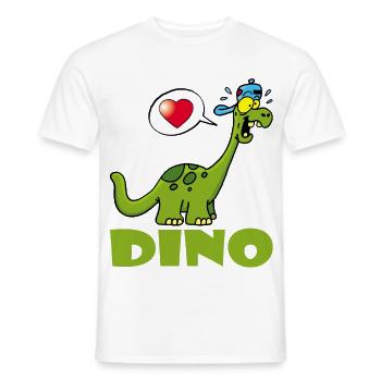 Dinosaure manga kawaii - T-shirt homme - blanc - Devant - AI Model Male 178 dark (178cm)