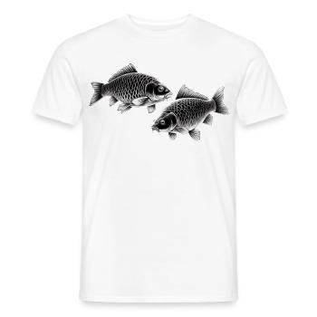 Karpfen Kreidezeichnung - Männer T-Shirt - Weiß - Vorne - AI Model Male 178 dark (178cm)