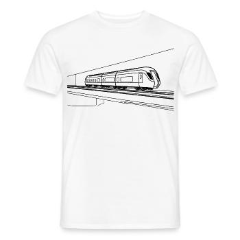 Croquis ferroviaire - T-shirt homme - blanc - Devant - AI Model Male 178 dark (178cm)