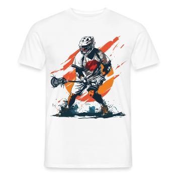 Joueur de crosse - T-shirt homme - blanc - Devant - AI Model Male 178 dark (178cm)