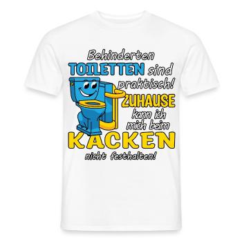 Toilettes pour handicapés - T-shirt homme - blanc - Devant - AI Model Male 178 dark (178cm)