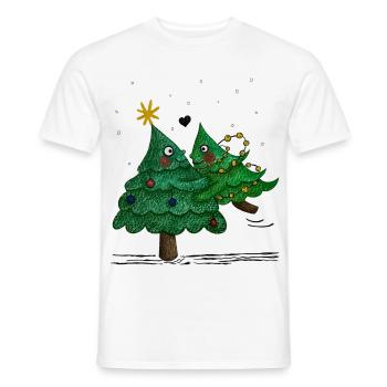 De jolis sapins de Noël - T-shirt homme - blanc - Devant - AI Model Male 178 dark (178cm)