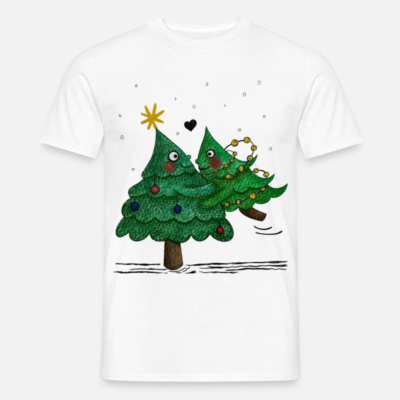 Niedliche Weihnachtsbäume - Männer T-Shirt - Weiß