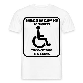 No elevator to success, you can go climbing # - Men's T-Shirt - white - Front - AI Model Male 178 dark (178cm)