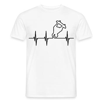Skateboarder ECG Heartline - Men's T-Shirt - white - Front - AI Model Male 178 dark (178cm)
