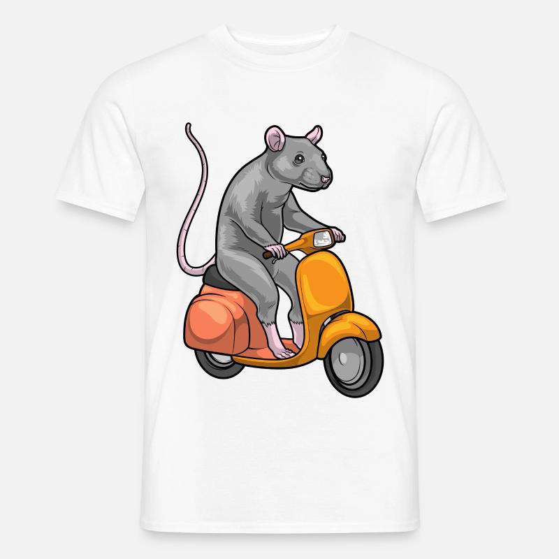 Ratte Motorroller - Männer T-Shirt - Weiß